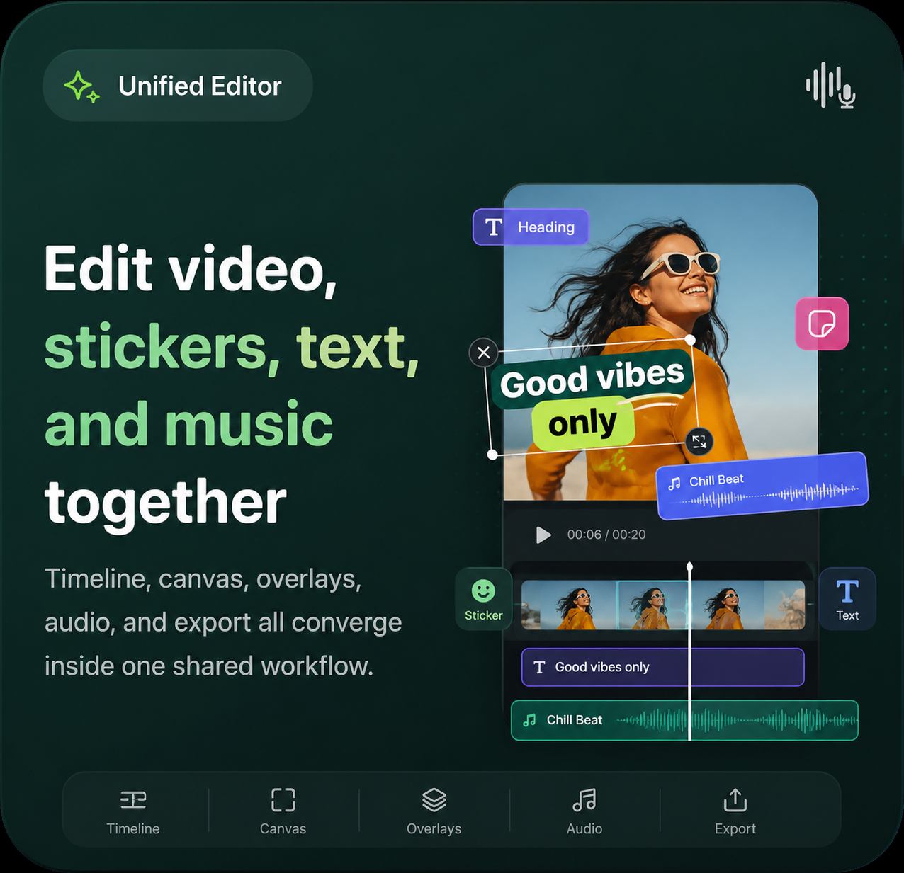 Unified editor screen